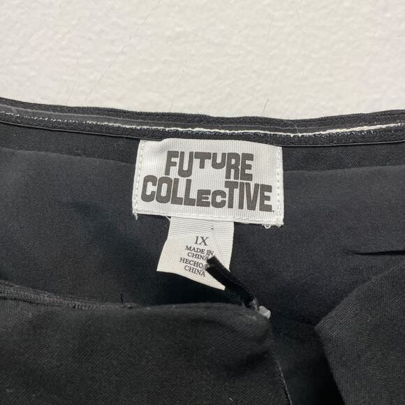 Future Collective Women's Holiday Bow Front Tank Top Black Size 1X - Picture 5 of 6